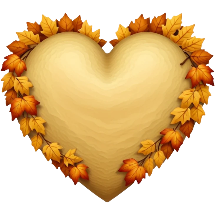 Beige Autumn heart emoji