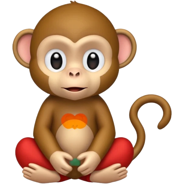 A cute, minimalistic monkey  emoji