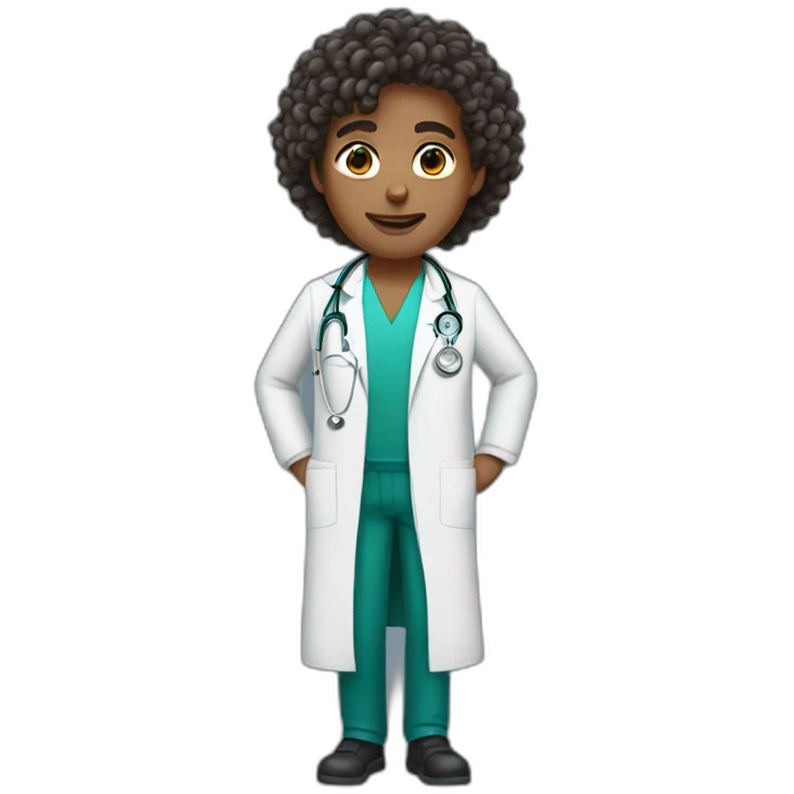 doctor with curly hair emoji