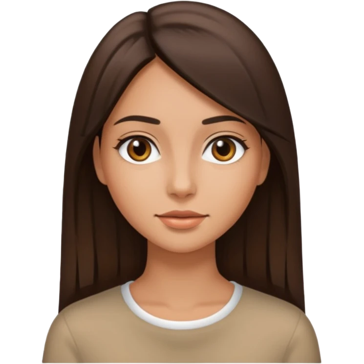 Mujer pelo liso morena guapa joven  emoji