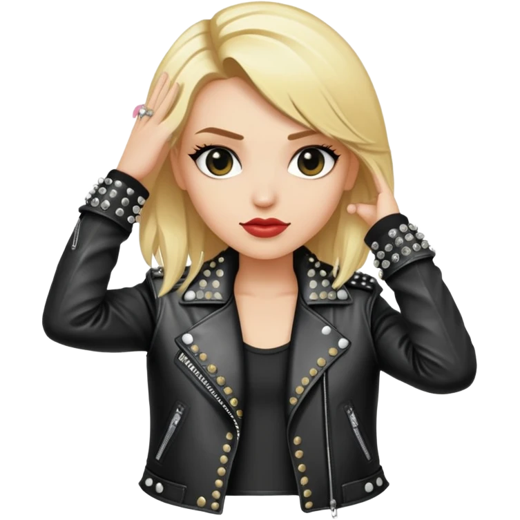 Blonde female rockstar emoji