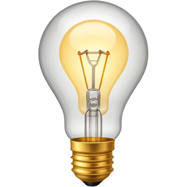 Lightbulb – Clear bulb glowing warmly emoji