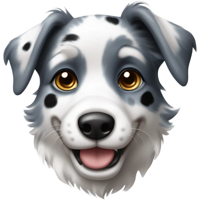 Blue Merle black & white cute Spotted Puppy  emoji