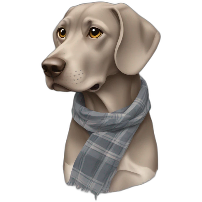 Braque de weimard avec un plaid emoji