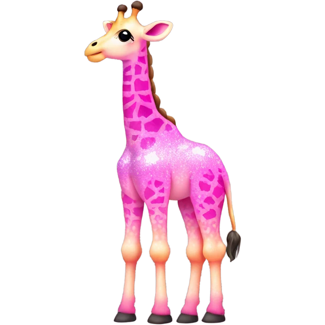 Pink ombre full body giraffe with glitter  emoji