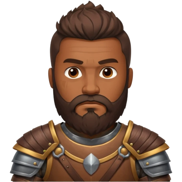portrait of warrior man with brown skin, beard emoji