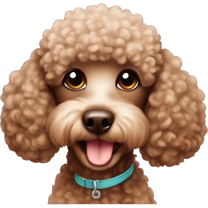 Brown small poodle emoji