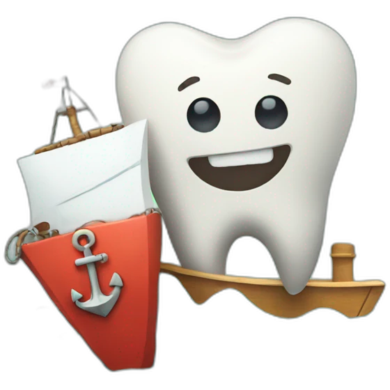 A tooth and a boat anchor emoji