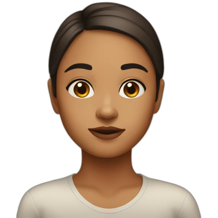 round face- slightly brown girl gong me a side eye emoji