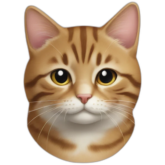 Un chat tabbyg avec une petite queue emoji