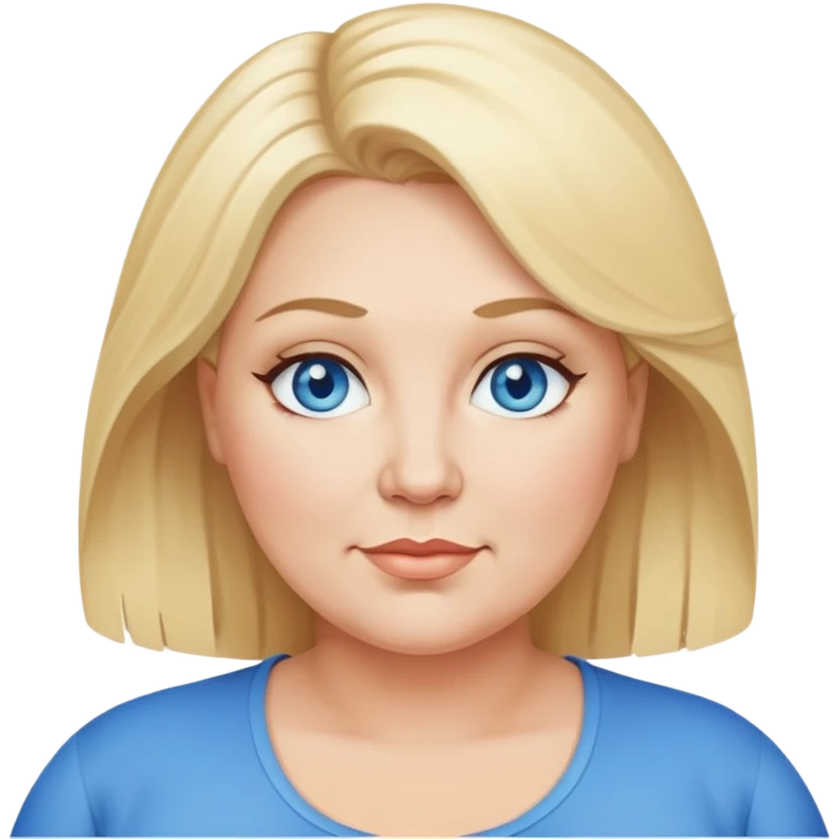 A middle aged plus size woman with blonde hair and blue eyes emoji