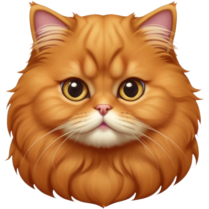 cinematic-adorable-big-eyed-fluffy-solid ginger-persian-cat-portrait-emoji,-head-tilted-playfully-with-a-sweet-expression,-fluffy-solid ginger-fur,-simplified-yet-irresistibly-cute-features-with-large,-expression, solid ginger persian cat emoji