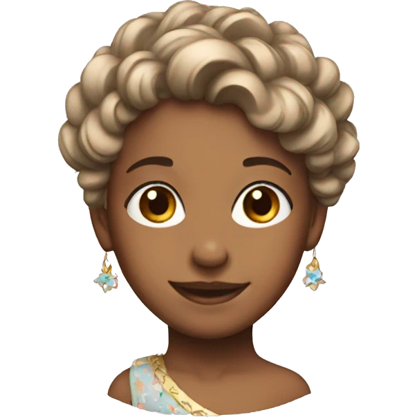 smiling girl with hair ornament emoji