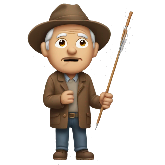 old man holding rusty needle emoji