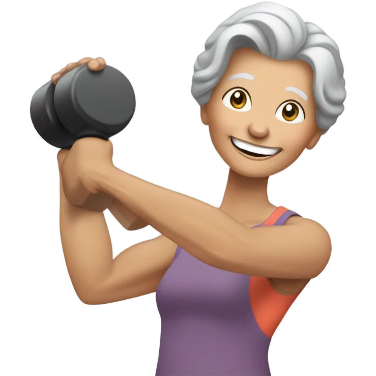 grandma lifting dumbell emoji