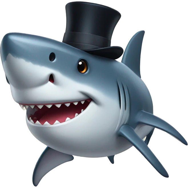 Shark with a top hat emoji