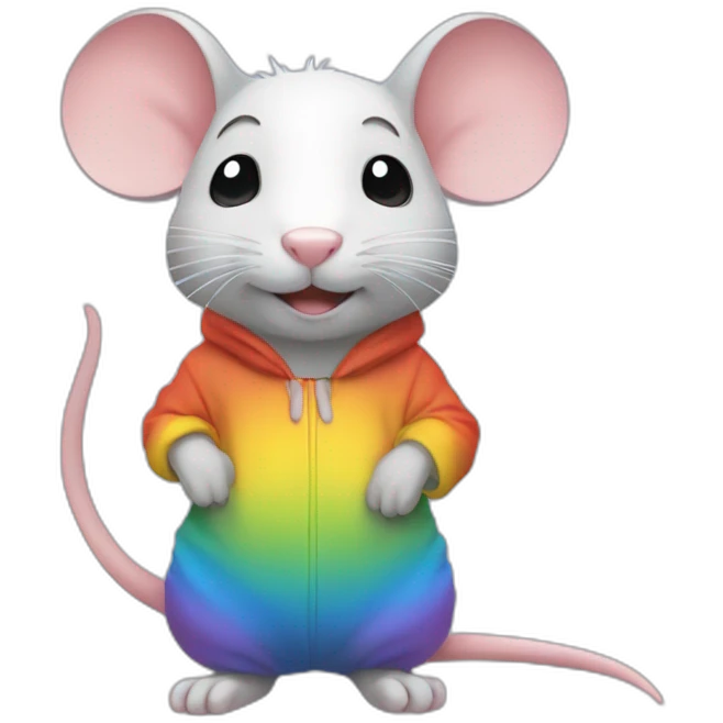 Un rat qui vomi un arc en ciel emoji