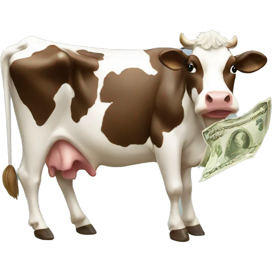 cow eating money emoji