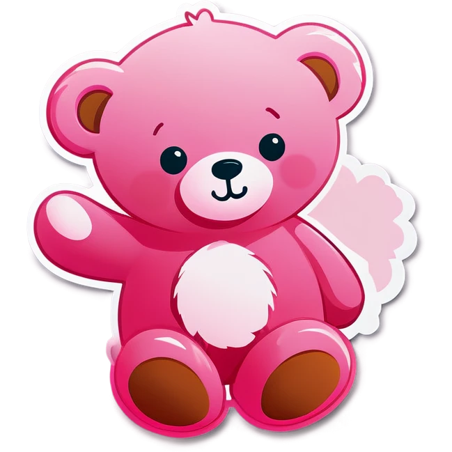 Pink teddy, pink cloud emoji