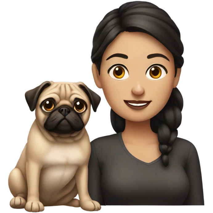 Woman with pug emoji