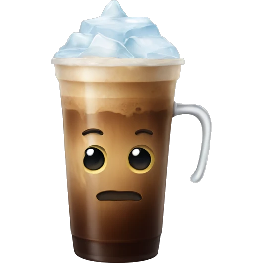 cold coffee with ice in it emoji
