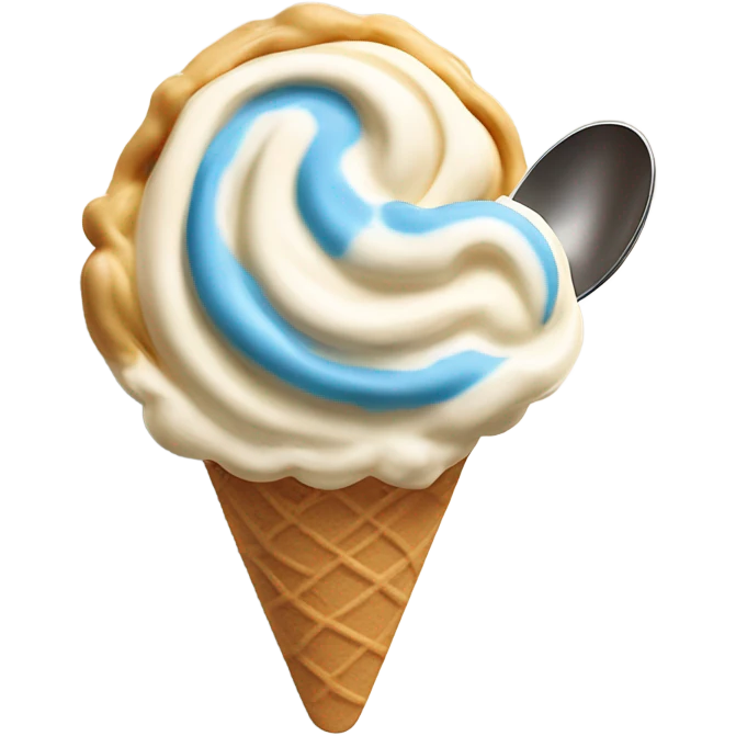 Ben and jerrys with spoon emoji