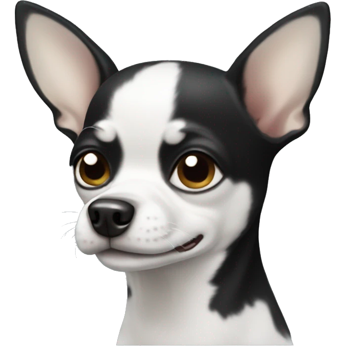 Black and white Chihuahua emoji