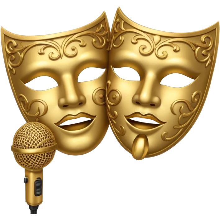 theater mask and microphone emoji