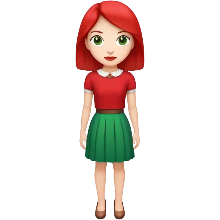 elegant dress with red top and green skirt emoji