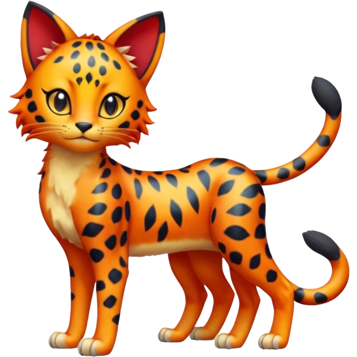 Gradients-colored realistic elegant lanky feminine cute pretty  Liepard-Litten-Sprigatito-Pokémon-fusion-creature (full body) emoji