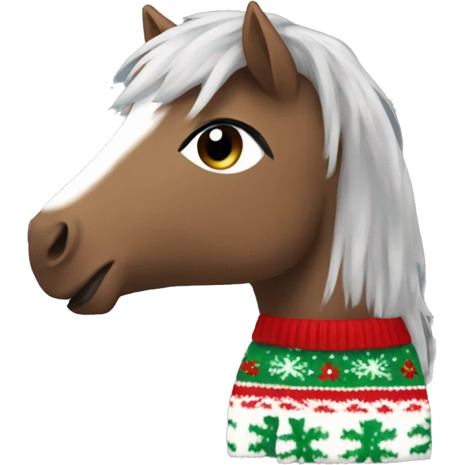Pony in Christmas sweater emoji