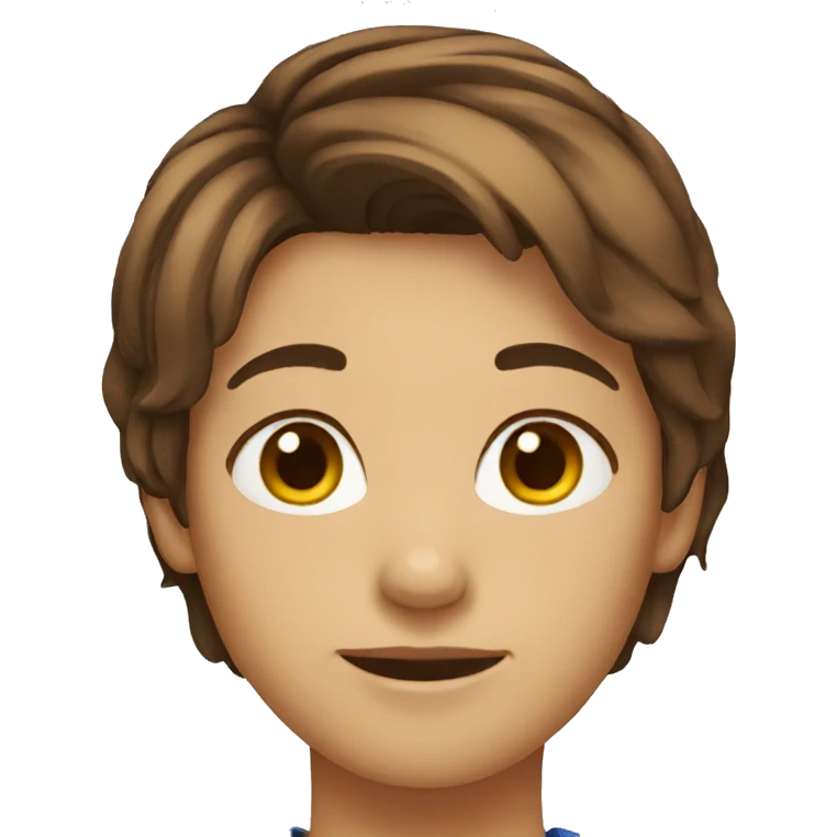 Short brown hair emoji