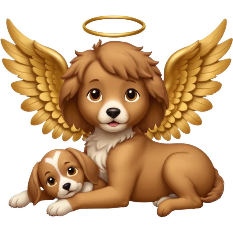 My dogs head on Cupid body emoji