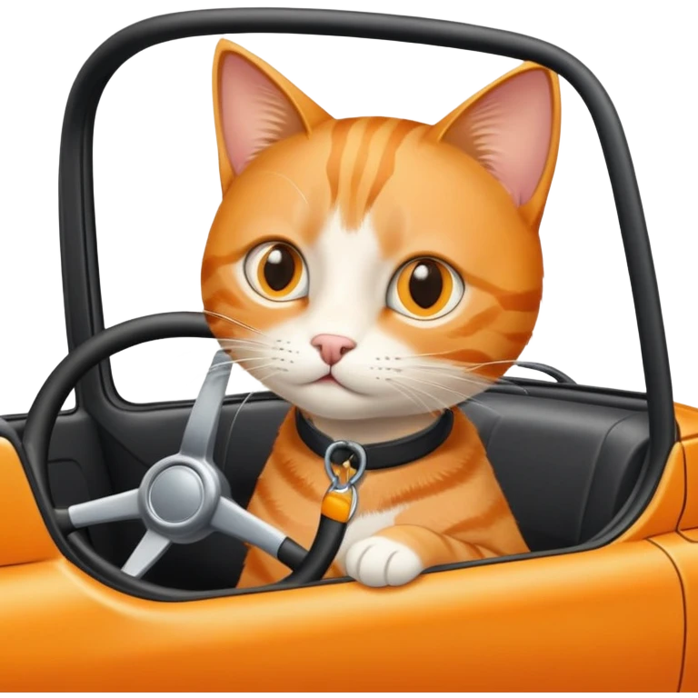 Orange cat in driver’s seat emoji