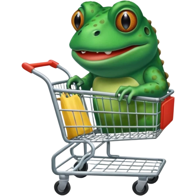 bufo using a shopping cart emoji