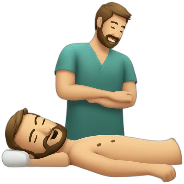 Bearded Man having massage emoji