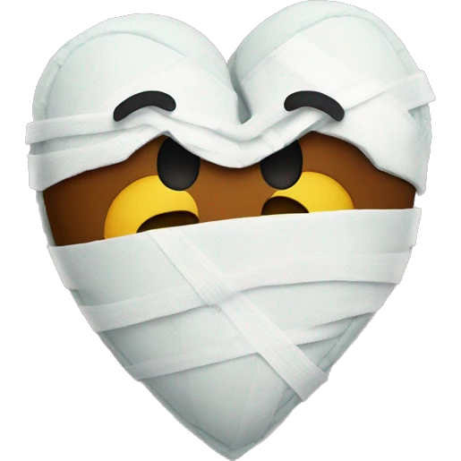 Broken heart with bandage and scares  emoji