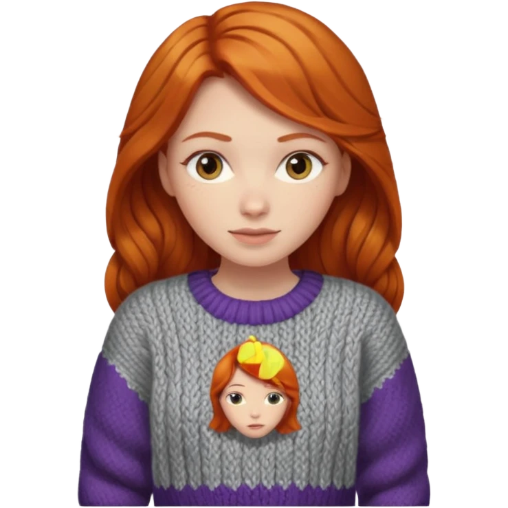 Knitted ginger hair woman emoji