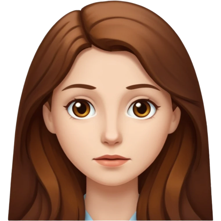 Mulher branca de cabelos castanhos compridos emoji