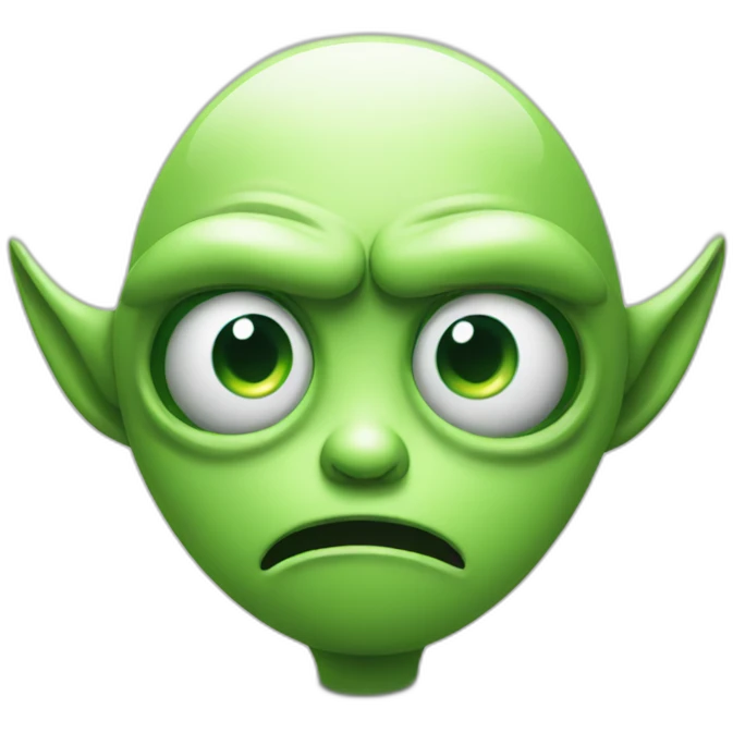 Puzzled alien emoji