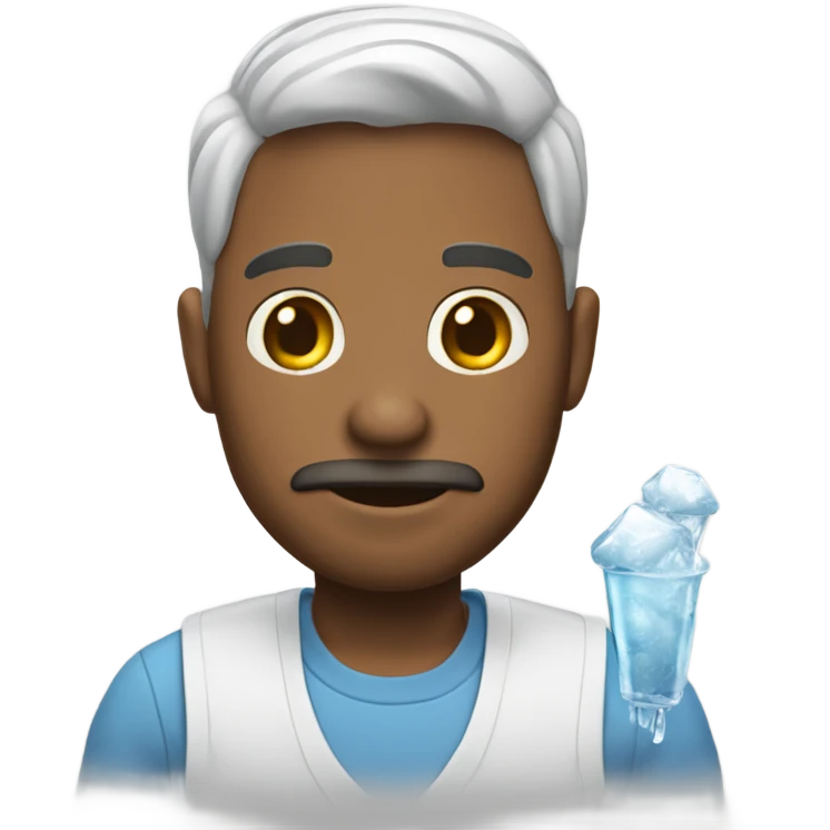 Haz un cuenco blanco con hielo emoji