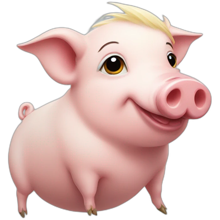 Pig with cockatiel emoji