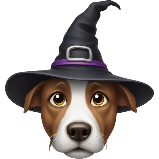 a dog with witch hat emoji