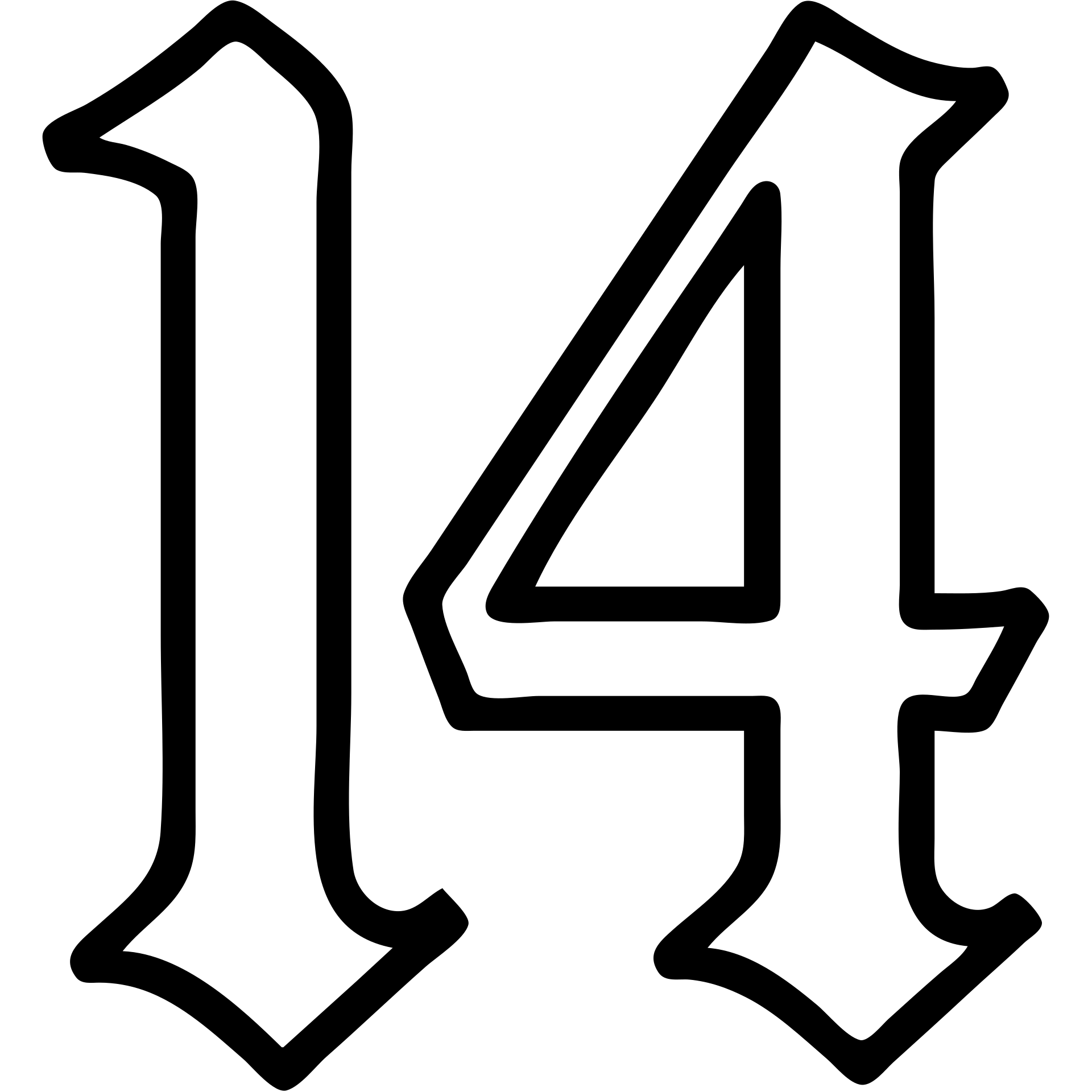 number 14 in blue, old English writing, icon style emoji