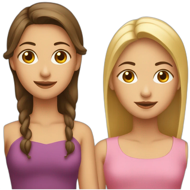 madre rubia e hija peliroja emoji