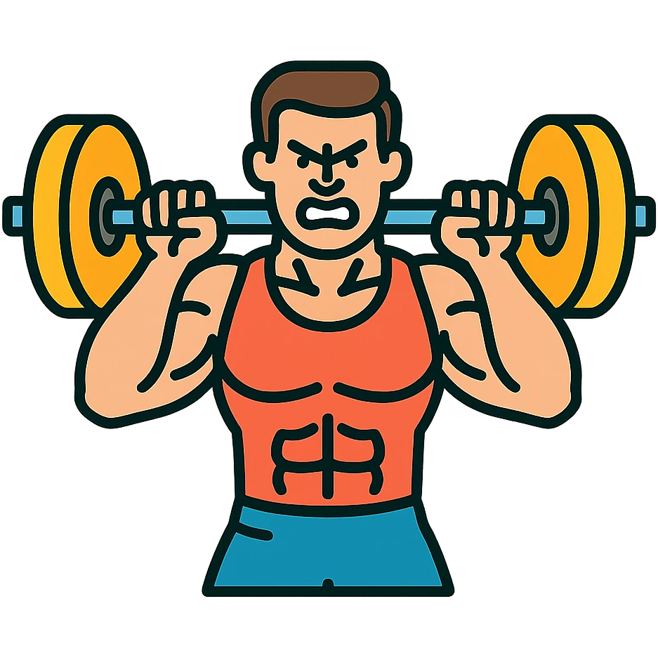 a sportman hitting the weights like a beast emoji