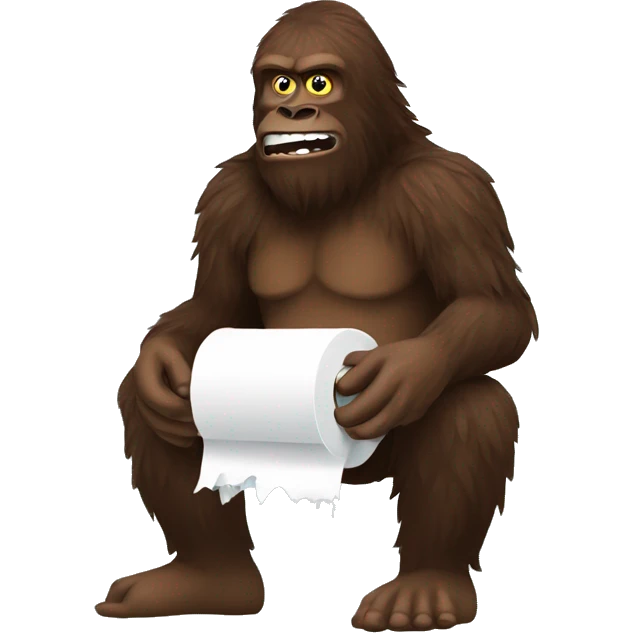 Sasquatch holding toilet paper emoji