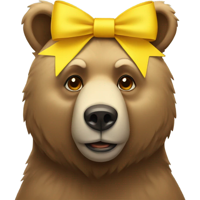 bear wearing yellow bow on head emoji