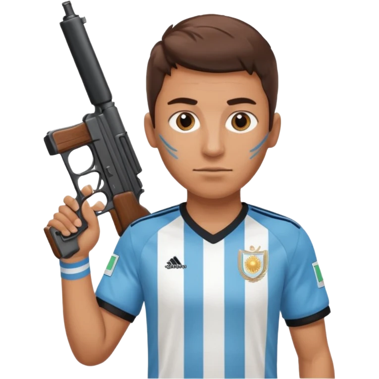 haz un turro con una biszera para atras y con un arma remera argentina pero arma de fuego emoji