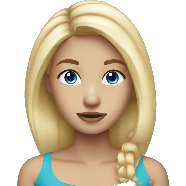 Blonde hair blue eyed girl emoji